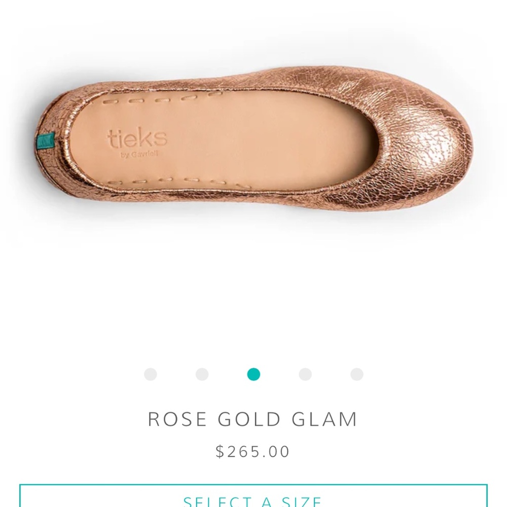 Tieks rose gold glam size 9 ballet flat